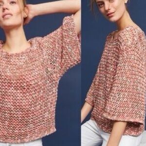Anthropology Moth- Salina Open Stitch Top